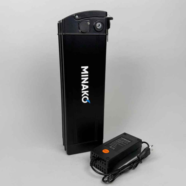 Аккумуляторная батарея для электровелосипеда Minako 60 вольт с планкой креплением, цвет чёрный, Фото 2