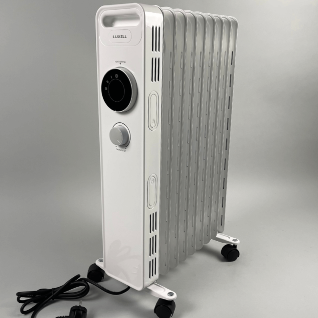 Масляный обогреватель LUXELL by Kumtel LUX-1225s, на 9 секций, White, 2000W, Фото 2