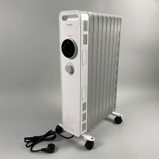 Масляный обогреватель LUXELL by Kumtel LUX-1225s, на 9 секций, White, 2000W, Фото 3