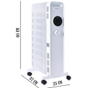 Масляный обогреватель LUXELL by Kumtel LUX-1225s, на 9 секций, White, 2000W, Фото 4