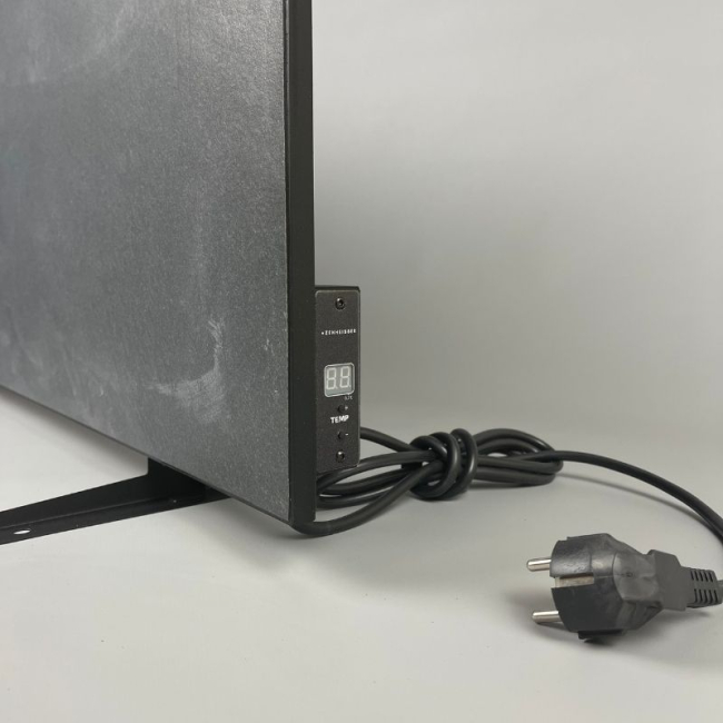 Керамічний інфрачервоний обігрівач (45x90 800W) ZENHEISSER Space HT-900 з терморегулятором, чорний глянець, Фото 4