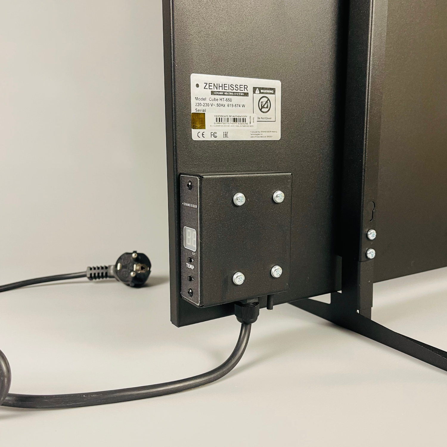 Керамический инфракрасный обогреватель (120x60 1100W) ZENHEISSER Max HT-1200 с терморегулятором, черный мрамор, Фото 4