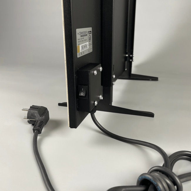 Керамический инфракрасный обогреватель (30x60 300W)  ZENHEISSER Eco H-300 с кнопкой, черный глянец, Фото 4