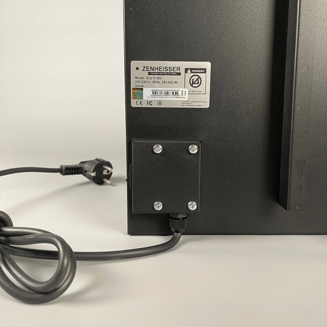 Керамический инфракрасный обогреватель (30x60 300W)  ZENHEISSER Eco H-300 с кнопкой, черный глянец, Фото 5