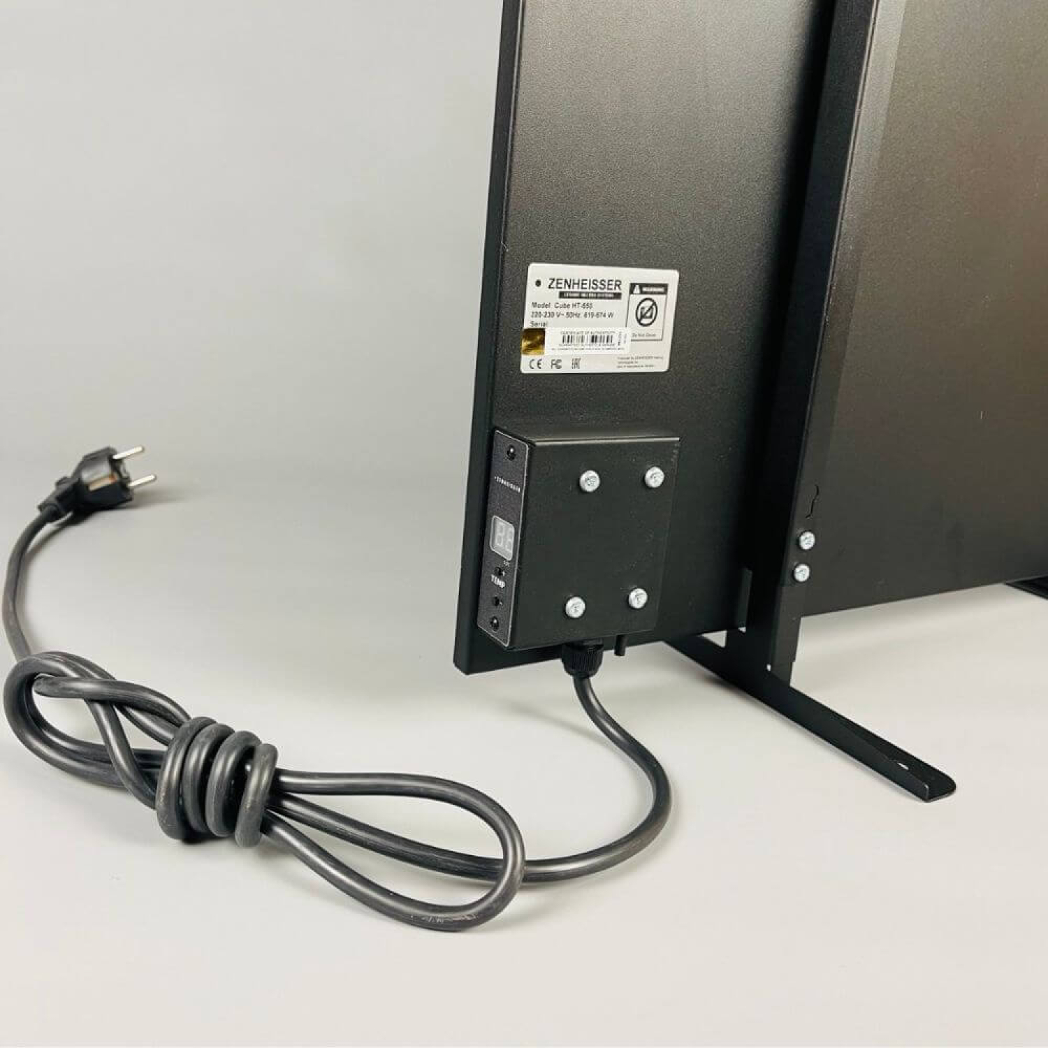 Керамический инфракрасный обогреватель ZENHEISSER HT-650 60x60 см 550W с терморегулятором, черный, Фото 3