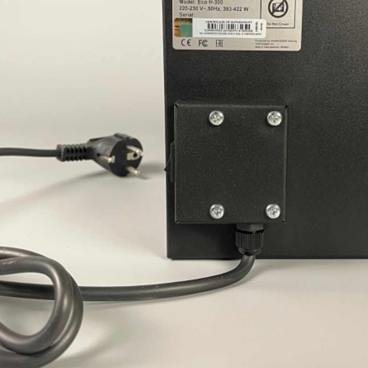 Керамический инфракрасный обогреватель (30x60 300W)  ZENHEISSER Eco H-300 с кнопкой, черный мрамор, Фото 4