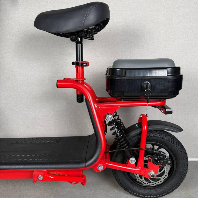 Електросамокат EVOBIKE Zen U12 800W червоний (12″ колеса, до 50 км, складаний, з сидінням), Фото 2