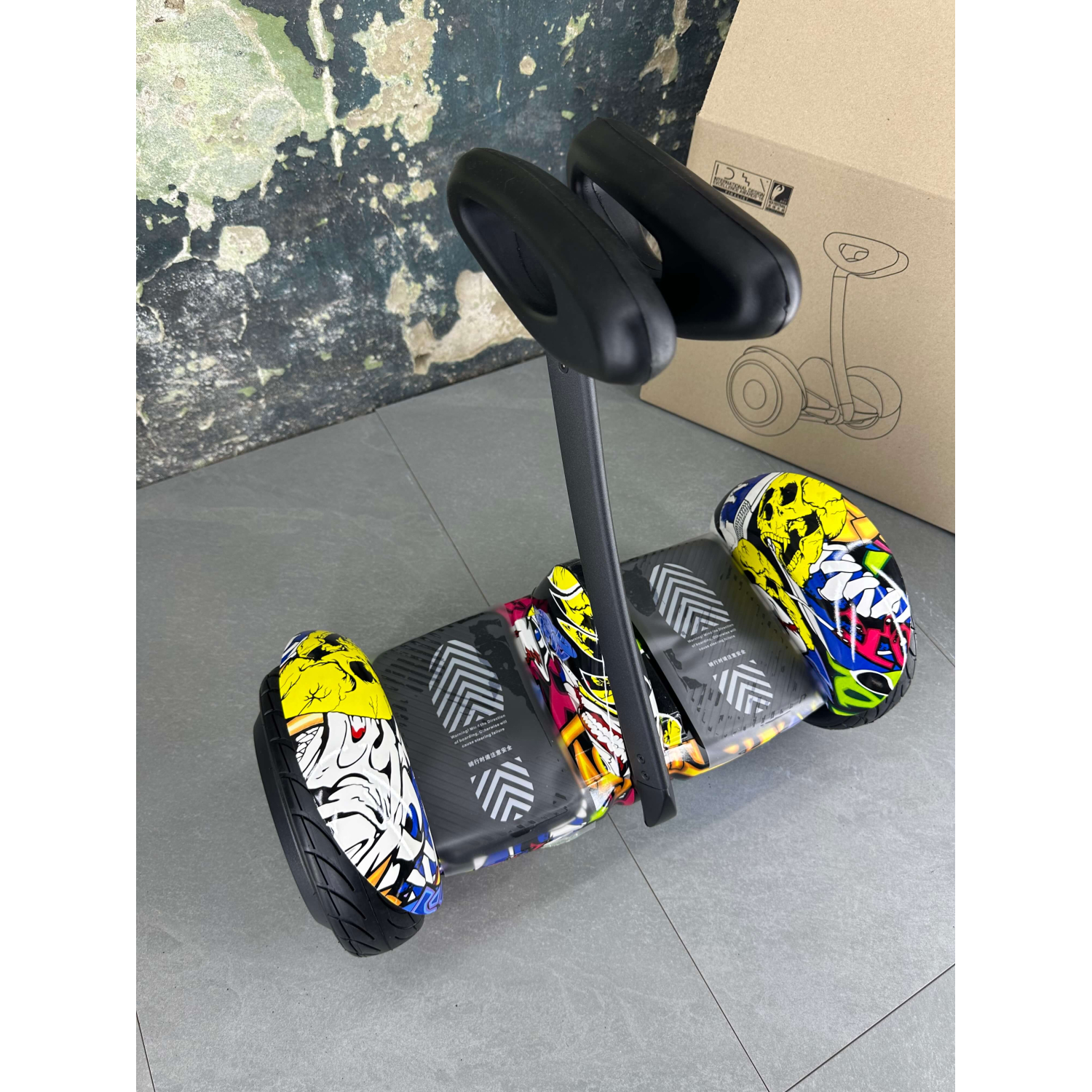 Гироскутер NineBot Mini Гироборд С Ручкой Желтый Графити НОВИНКА 2024! Модель с подсветкой колес , Фото 6