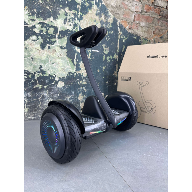 Гироскутер NineBot Mini Гироборд С Ручкой Черный НОВИНКА 2025! Модель с подсветкой колес, Фото 3