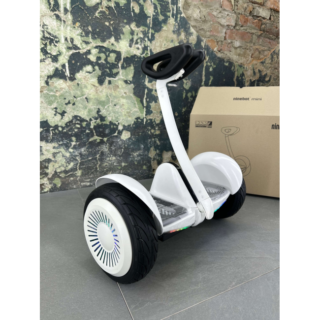 Гироскутер NineBot Mini Гироборд С Ручкой Белый НОВИНКА 2025! Модель с подсветкой колес, Фото 6