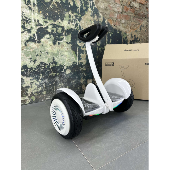 Гироскутер NineBot Mini Гироборд С Ручкой Белый НОВИНКА 2025! Модель с подсветкой колес, Фото 7