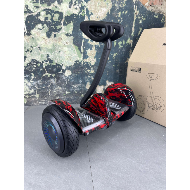 Гироскутер NineBot Mini Гироборд С Ручкой Красное Пламя НОВИНКА 2024! Модель с подсветкой колес, Фото 5