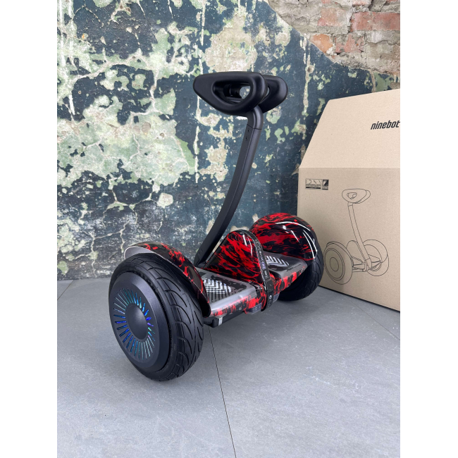 Гироскутер NineBot Mini Гироборд С Ручкой Красное Пламя НОВИНКА 2024! Модель с подсветкой колес, Фото 6