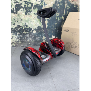 Гироскутер NineBot Mini Гироборд С Ручкой Красное Пламя НОВИНКА 2024! Модель с подсветкой колес 