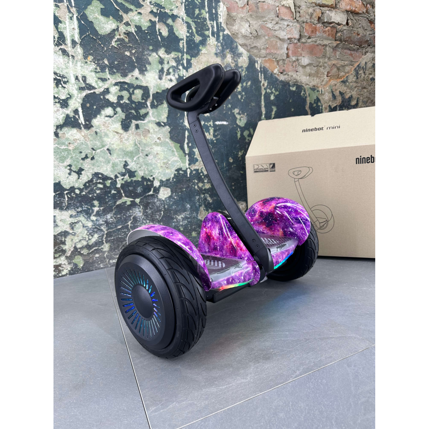 Гироскутер NineBot Mini Гироборд С Ручкой Розовый Космос НОВИНКА 2024! Модель с подсветкой колес , Фото 2