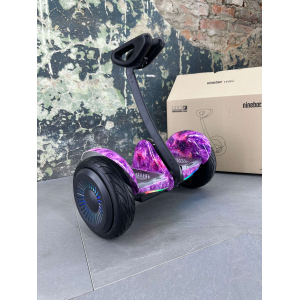 Гироскутер NineBot Mini Гироборд С Ручкой Розовый Космос НОВИНКА 2024! Модель с подсветкой колес 
