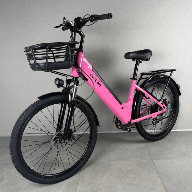Електровелосипед EVOBIKE Vivo N1 600W 48V 13Ah Рожевий | Мотор-колесо | Ручка газу | До 45 км/год | Гарантія 24 місяці, Фото 1