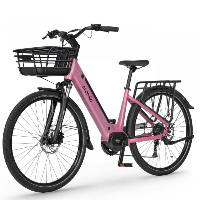 Електровелосипед EVOBIKE Vivo N1 Pink 26” 600W з кошиком та багажником, Фото 1