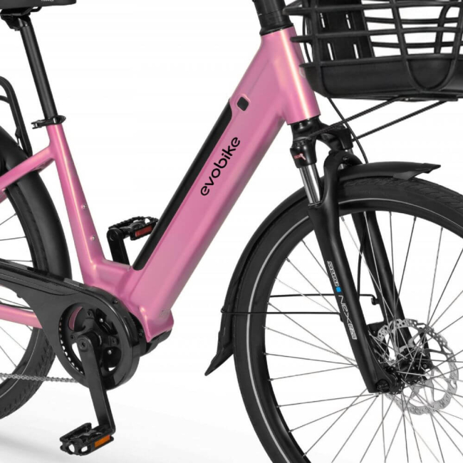Електровелосипед EVOBIKE Vivo N1 Pink 26” 600W з кошиком та багажником, Фото 5