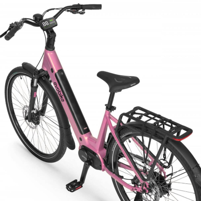 Електровелосипед EVOBIKE Vivo N1 Pink 26” 600W з кошиком та багажником, Фото 6