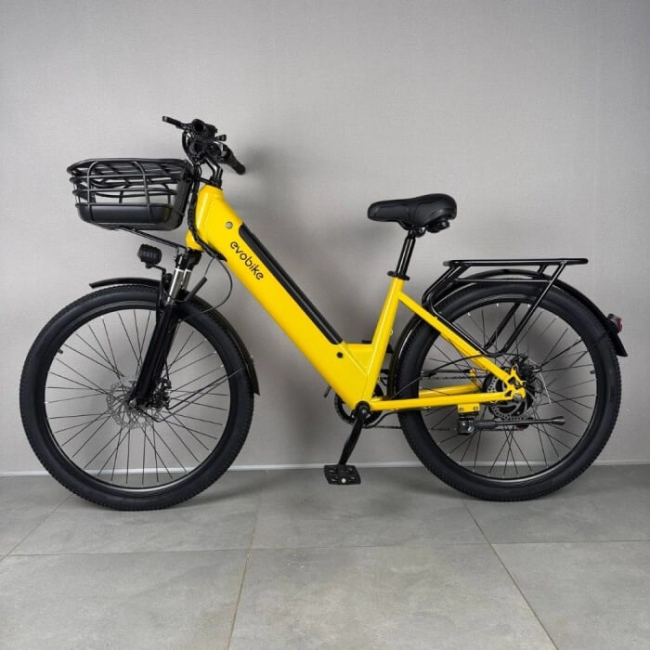 Електровелосипед EVOBIKE Vivo N1 26” Yellow 600W 48Vз корзиною, Фото 1