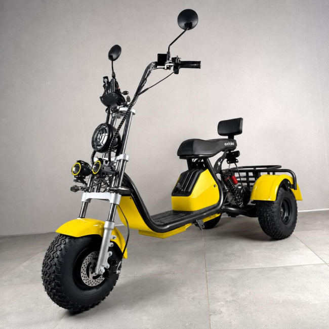 Электровелосипед CityCoco EVOBIKE Grizzly X3 2500W 48V 24Ah Li-ion Трехколесный | До 40 км/ч | До 50 км | До 200 кг | Желтый | Гарантия 24 месяца, Фото 1
