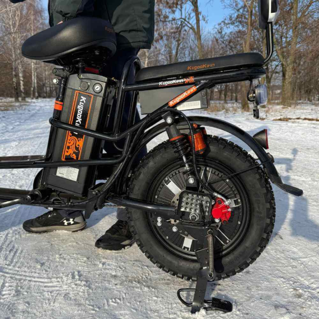 Електровелосипед (електрофетбайк) KUGOO Kirin V3 PRO Off-road на зимовій шипованій гумі, Фото 9