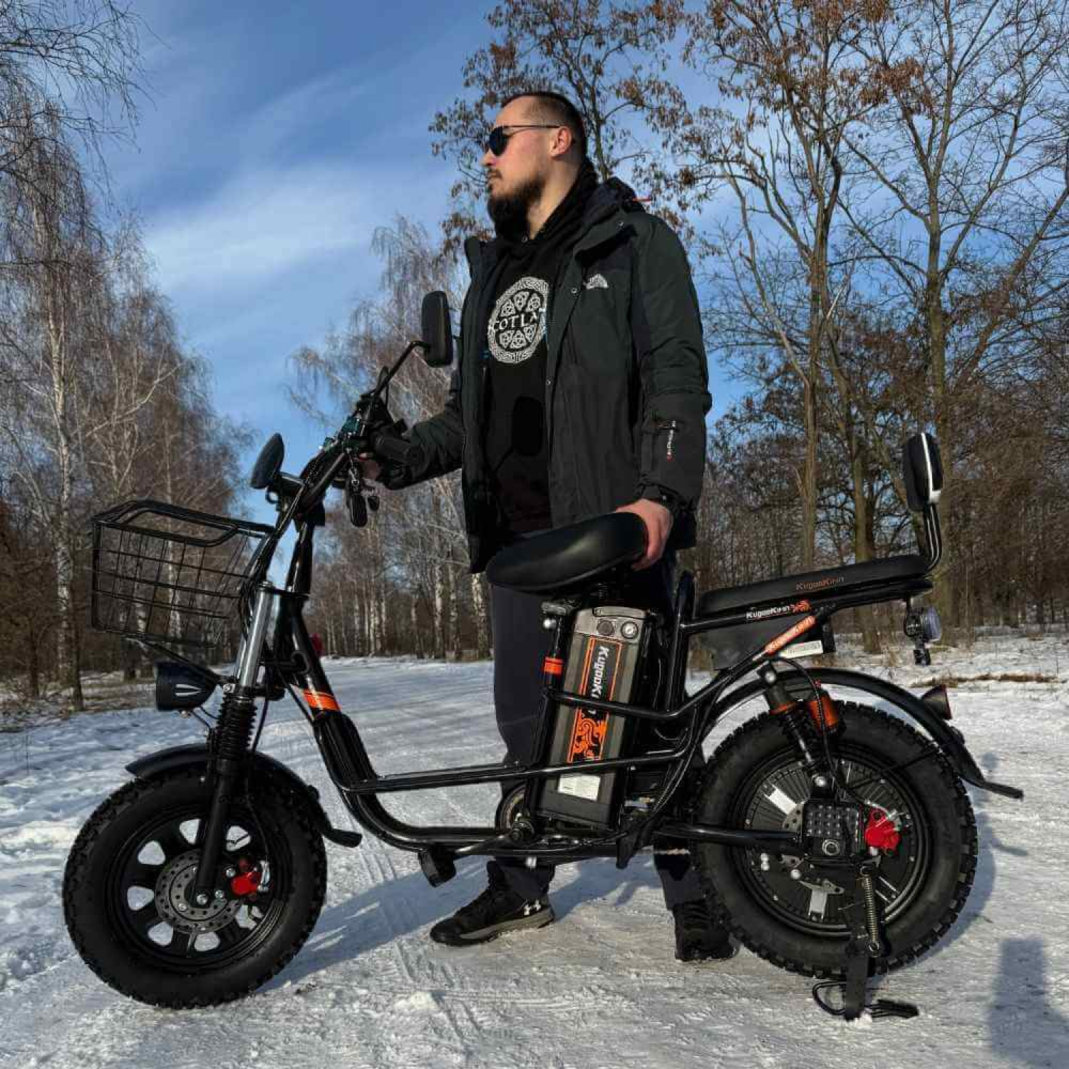 Электровелосипед (электрофетбайк) KUGOO Kirin V3 PRO Off-road на зимней шипованной резине, Фото 5