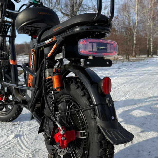 Електровелосипед (електрофетбайк) KUGOO Kirin V3 PRO Off-road на зимовій шипованій гумі, Фото 3