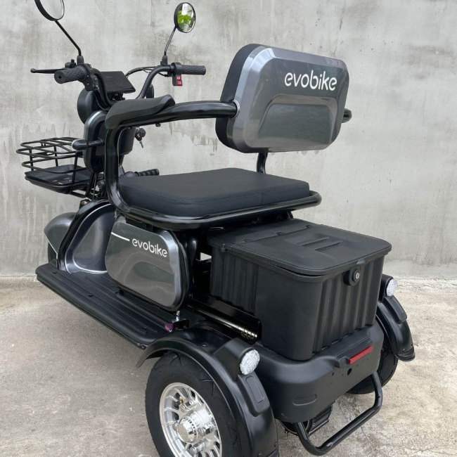 Електроскутер триколісний EVOBIKE Luna TRIO | 60V Li-ion 23Ah 1200W Сірий максимальна швидкість 25 км/год, Фото 4
