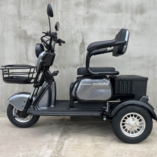 Електроскутер триколісний EVOBIKE Luna TRIO | 60V Li-ion 23Ah 1200W Сірий максимальна швидкість 25 км/год, Фото 6
