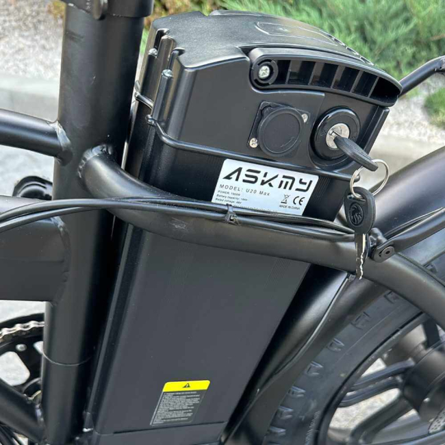 Електровелосипед складний фетбайк ASKMY U20 Max 48V 21Ah з додатковим сидінням, Фото 2