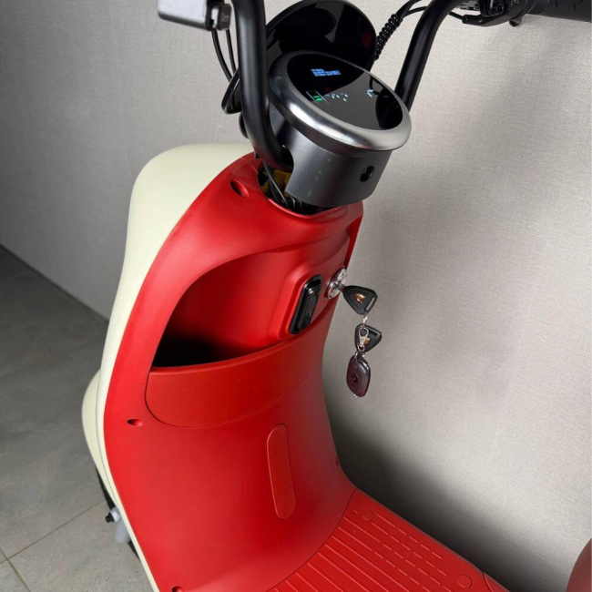 Електровелосипед EVOBIKE UNO 600W 48V 20Ah Graphene 14" Вишнево-кремовий| До 35 км/год | Двомісний | Гарантія 24 місяці, Фото 4