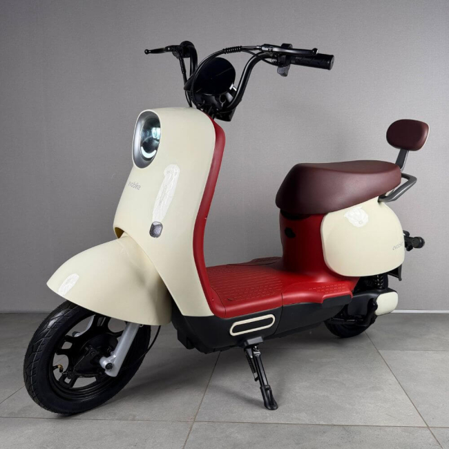 Електровелосипед EVOBIKE UNO 600W 48V 20Ah Graphene 14" Вишнево-кремовий| До 35 км/год | Двомісний | Гарантія 24 місяці, Фото 1