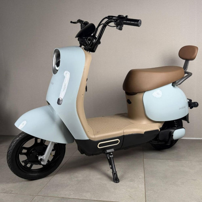 Електровелосипед EVOBIKE UNO 600W 48V 20Ah Graphene 14" Карамельно-блакитний | До 35 км/год | Двомісний | Гарантія 24 місяці, Фото 1