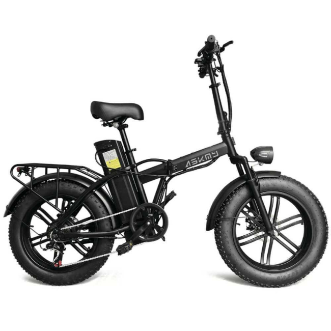 Електровелосипед складаний ASKMY U20 Max 48V 21Ah з додатковим сидінням та кошиком фетбайк, Фото 4