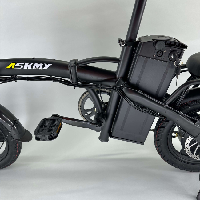 Електровелосипед складаний ASKMY U14 48V 18Ah з додатковим сидінням та кошиком (до 25 км/год), Фото 3