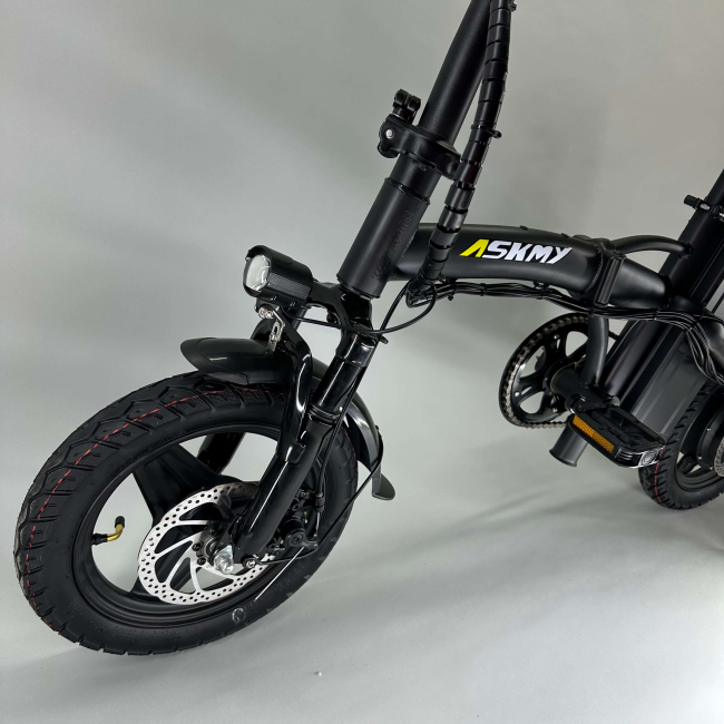 Електровелосипед складаний ASKMY U14 48V 18Ah з додатковим сидінням та кошиком (до 25 км/год), Фото 9