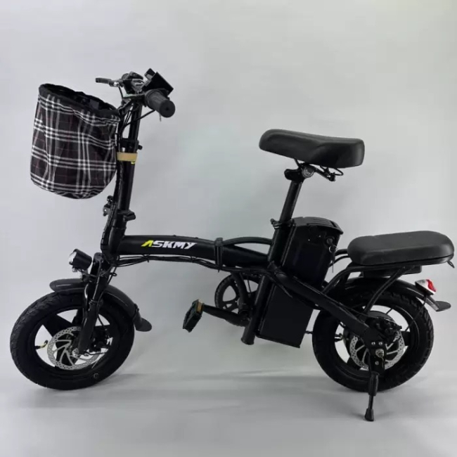 Електровелосипед складаний ASKMY U14 48V 13Ah з додатковим сидінням та кошиком , Фото 3