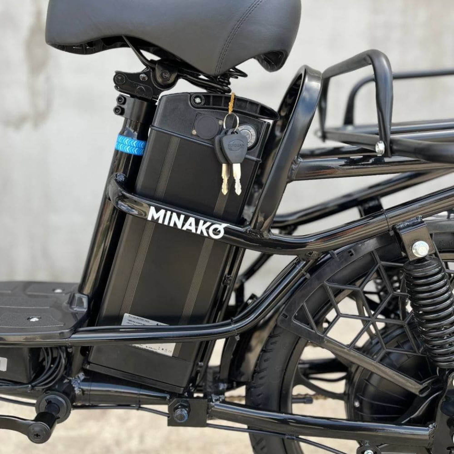 Электровелосипед MINAKO MAX колеса 20" с задним амортизатором и грузовым багажником , Фото 7