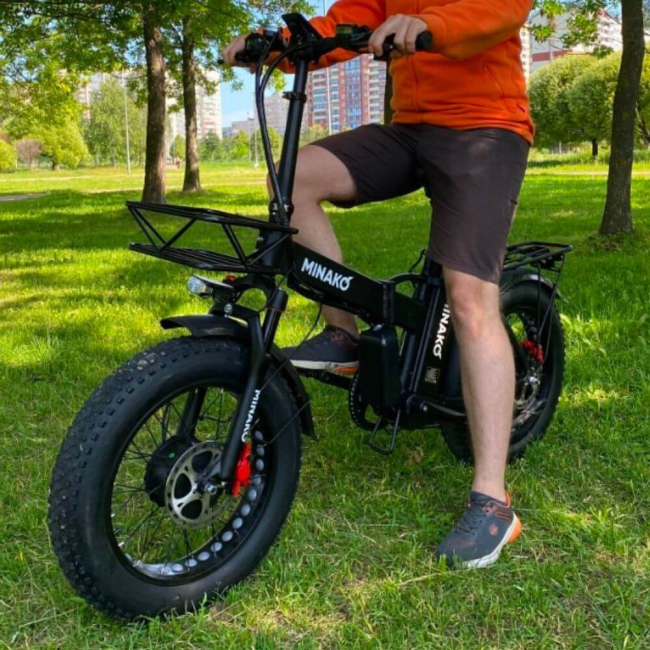 Електровелосипед MINAKO F10 складний 1200W 48V 21Ah фетбайк 20×4", Фото 1